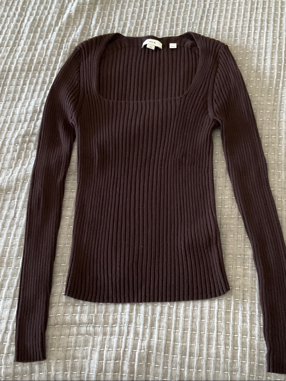 Vince ribbed long sleeves top